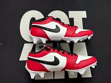 Nike Air Jordan 1 Low TD Football Cleats Chicago White Red FJ6245-106 Size 12