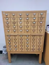 vintage library card catalog cabinet