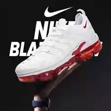 DS New Nike Air VaporMax Plus sport men's shoes shipped for free white red color