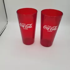 New Listing(2) Vintage Coca Cola Plastic Restaurant Cups Tumblers Coca Cola Classic.