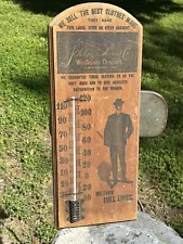 ANTIQUE THERMOMETER 1910-20 VINTAGE CLOTHING TAILOR KILLER GRAPHIC!!!!