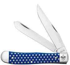 Case xx Knives Gold Star Boy Scouts Blue Trapper Stainless 18066 Pocket Knife