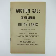 1912 Indian Lands Auction Sale Catalog Latimer County Oklahoma Choctaw Nation