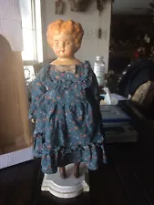 Primitive Vintage Look Doll With Stand