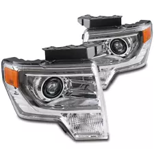 For 2009-2014 Ford F-150 Pickup Truck Projector Headlights Headlamps Chrome USED