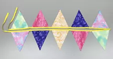 Homemade Fabric Pennant Banner Decoration Tie-Dye Approx. 90"