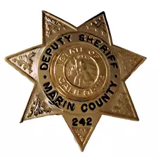 Obsolete Vintage Marin County Deputy Sheriff Badge