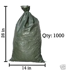 Sandbaggy 1000 Green Empty Sandbags For Sale 14x26 Sandbag Sand Bags Bag Poly