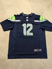 Nike On Field Seattle Seahawks 12 Fan Jersey Navy Mens XL Stitched