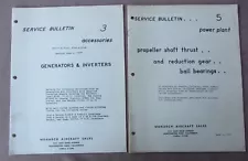 1957 Monarch Aircraft Sales 2 Service Bulletins Generators Inverters Bearings