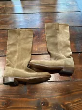 Frye Light Brown Suede Leather 16”Tall Knee High Riding Boots Size 9B EUC