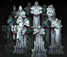 Paladin Chess Pieces - 12k Resin Print -High Quality - Pieces Only- Unpainted