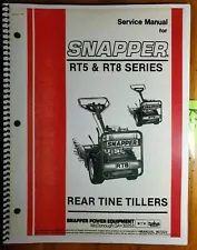 Snapper RT5 RT8 Series Rear Tine Tiller Service Manual #07023 7/85