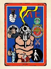 The Gun in America, 1968 metal tin sign reproductions for sale