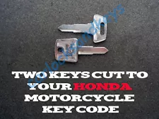 1985-2015 Honda Rebel CMX250, 450 Motorcycle Keys Cut By Code - 2 Working Keys (For: 1987 Honda Rebel 450)