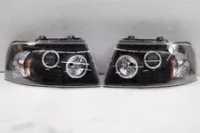 FITS 03-06 FORD EXPEDITION JDM BLACK DUAL HALO PROJECTOR LED HEADLIGHTS LAMP SET