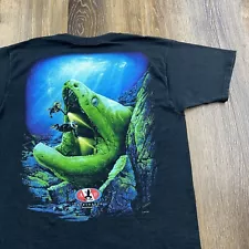 Vintage Amphibious Outfitters Shirt Mens L Black Deep Sea Electric Eel Diving