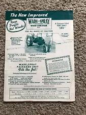 1950s Wade-Spray weed sprayer for farm tractors, sales sheet.