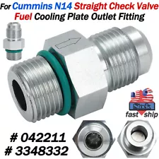 Fuel Pump Straight Fuel Check Valve For Cummins N14 Application # 042211 3348332