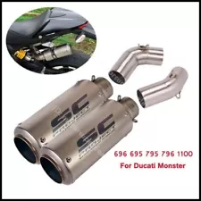 Slip on for Ducati Monster 796 696 695 795 1100 Exhaust Mid Pipe Muffler System (For: 2012 Ducati Monster 796)