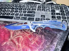 CRKT 5250 NIRK TIGHE 2 LOCKBACK POCKET KNIFE BLUE LINER