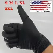 100/box /Black Nitrile Gloves 4 Mil Powder & Latex Free ExamGrade Gloves