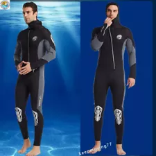 3mm Neoprene Hooded Wetsuit Keep Warm Scuba Diving Snorkeling Front Zipper Suit