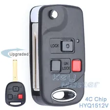 for Lexus LX470 1998-2004 Upgraded Flip Keyless Remote Key Fob HYQ1512V 4C Chip (For: 2000 Lexus LX470)