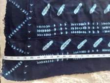 Vintage, African, Dogon Indigo Resist Dyed Fabric. Hand Woven Cotton