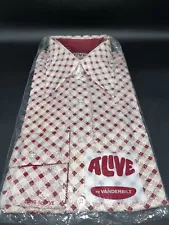 VTG ONS Men's Dagger Collar Print Shirt Alive by Vanderbilt Disco Retro S-M