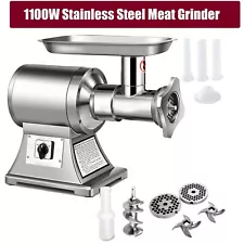 550LB/h Commercial Meat Grinder 1100W Electric Sausage Stuffer 193RPM Heavy Duty