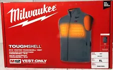 NEW Milwaukee Men's 304G-20XL M12 TOUGHSHELL Heated Vest ONLY Gray SZ XL $218