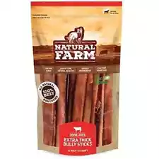 Odor Free Jumbo Bully Sticks 12 Inch, 5 Pack Extra-Thick Chews for Dogs ex 01/27