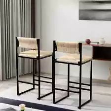 Bar Stools Set of 2 Dining Chairs Bar Chair with Back and Footrest for Kitchen