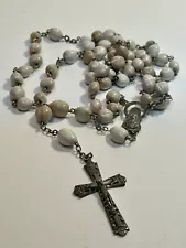 Vintage Job’s Tears Seed Bead Rosary Italy 22”