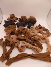 Vintage nylons hosiery lot-8 pair thigh highs & 11 pair knee mostly tan