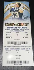 12/17/06 Chiefs San Diego Chargers NFL Ticket Stub Tomlinson 31st TD Record