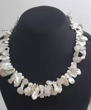 Beautiful 17" Cultured Freshwater Keshi Pearl Necklace