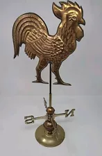 Copper Rooster Weathervane, Cupola Decor, Brass, Chicken Coop, Farmhouse, Garden