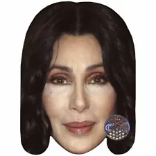 Cher (Black Hair) Celebrity Mask, Flat Card Face