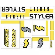 1988 Skyway - Street Styler FLURO YELLOW decal set