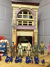 Vintage Kenner The Real Ghostbusters Firehouse 1987 With 1984 CAR & Figures