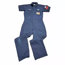 US Navy Coverall Mens Size 40L Blue Utility DLA100-93-D-0450 Short Sleeve