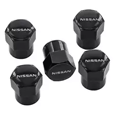 Nissan New Logo Tire Valve Caps Set (Black) (For: 1985 Nissan Pickup)