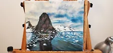 Orne Harbor Antarctica, oil painting, oil paintings for sale, 12X14 canvas 