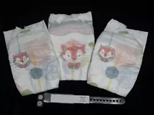 NB size Fox Print Diapers for Reborn, baby doll, baby shower, decor ,box opening