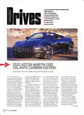 2012 ASTON MARTIN DBS VOLANTE CARBON EDITION ~ NEW CAR PREVIEW ARTICLE / AD