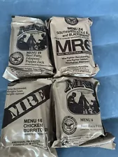 4 Meal Ready To Eat MRE Camping, Hiking, Hunting. See Pics For Courses.