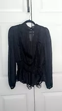 Black Sheer Blouse Sz M/L