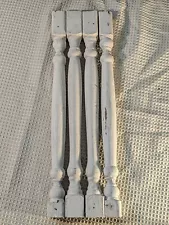 Wood Architectural Salvage Spindles White 18" Table Stairs Ball Bottom